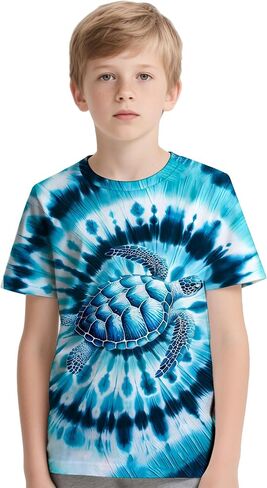 Kids Tie Dye T-Shirt,Children Hippies Senior Tie Dye Tee Tshirt for Boys Girls in Saudi Arabia