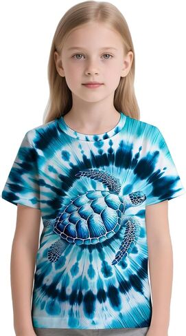 Kids Tie Dye T-Shirt,Children Hippies Senior Tie Dye Tee Tshirt for Boys Girls in Saudi Arabia