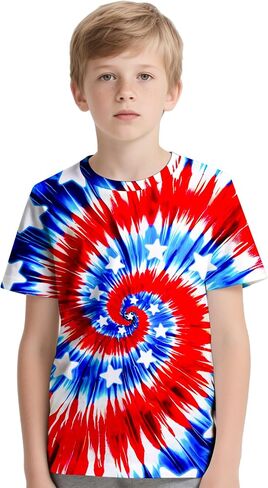 Kids Tie Dye T-Shirt,Children Hippies Senior Tie Dye Tee Tshirt for Boys Girls in Saudi Arabia