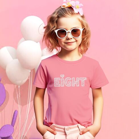 8th Birthday Shirt Girls 8 Years Old Eight Outfit Eighth Tshirt Gift Girls top 8 Heart tee in Kuwait