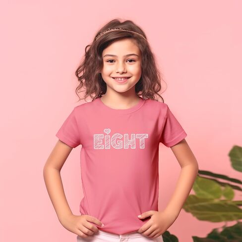 8th Birthday Shirt Girls 8 Years Old Eight Outfit Eighth Tshirt Gift Girls top 8 Heart tee in Kuwait