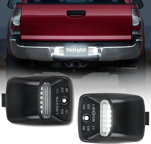 Nilight License Plate Lights Compatible with 2005 2006 2007 2008 2009 2010 2011 2012 2013 2014 2015 Toyota Tacoma 2000-2013 Tundra Black Housing 6000K White 2PCS Pack in Saudi Arabia