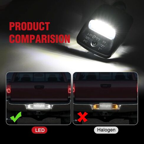 Nilight License Plate Lights Compatible with 2005 2006 2007 2008 2009 2010 2011 2012 2013 2014 2015 Toyota Tacoma 2000-2013 Tundra Black Housing 6000K White 2PCS Pack in Saudi Arabia