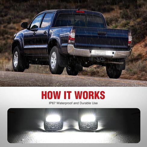 Nilight License Plate Lights Compatible with 2005 2006 2007 2008 2009 2010 2011 2012 2013 2014 2015 Toyota Tacoma 2000-2013 Tundra Black Housing 6000K White 2PCS Pack in Saudi Arabia