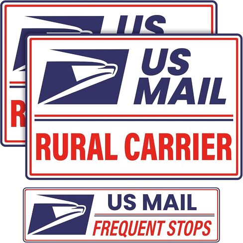 (3 Pack) Professional (Original) U.S. Mail Delivery Driver Magnetic Signs U.S. Rural Delivery Carrier Magnets 2 (12"×8") 1 (11"×3") For Cars, SUV, Trucks, Reflective (white) in Saudi Arabia