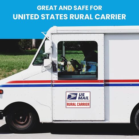 (3 Pack) Professional (Original) U.S. Mail Delivery Driver Magnetic Signs U.S. Rural Delivery Carrier Magnets 2 (12"×8") 1 (11"×3") For Cars, SUV, Trucks, Reflective (white) in Saudi Arabia
