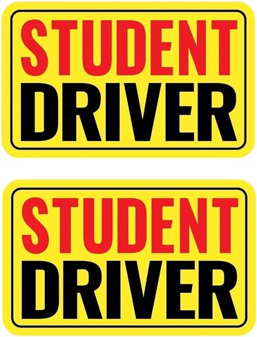 2 Pack Student Driver Magnet & New Driver Car Magnet - Removable Reflective Stickers No Residue, Essential Safety Stickers for Cars, Magnetic Decal (Red/Black-Student) in Saudi Arabia
