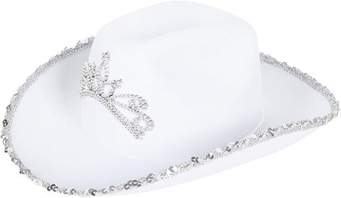 Barelove Cowboy Hat Cowgirl Hat - Preppy Sparkly Cowboy Hats for Women Bachelorette Birthday Disco Party Halloween in Kuwait