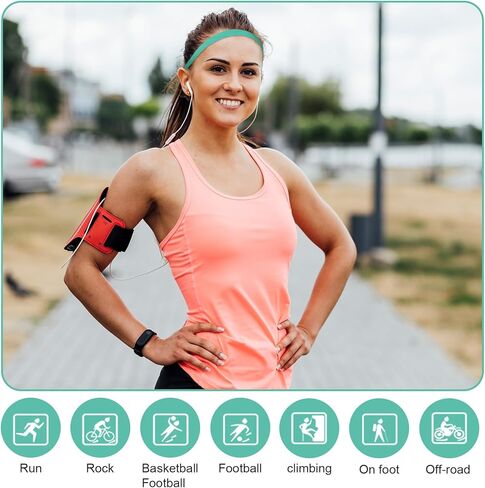 simarro 8Pcs Elastic Headbands for Women, Thin Elastic Sports Headbands Stretchy Skinny Non-Slip Athletic Hair Bands for Women Men Workout Running in Saudi Arabia