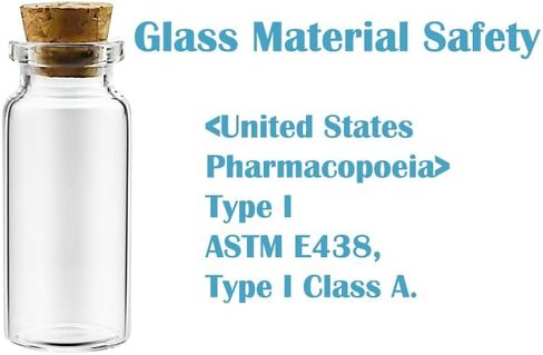 10ml 24 pcs Small Glass Bottles With Corks, USP Type 1 Class A Mini Clear Glass Vials With Corks Stoppers DIY Art Craft Storage Small Jars With Cork Lids for Home and Holiday Party Decoration in Saudi Arabia