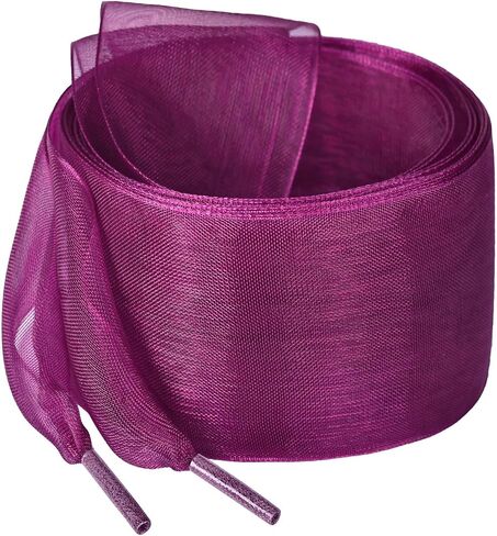 Booyckiy Ribbon Shoe Laces for Women, 4cm Wide Fashion Sheer Tulle Shoelaces for Sneakers in Saudi Arabia