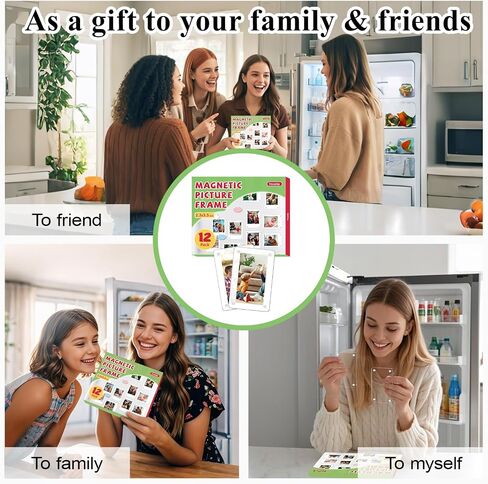 12 Packs Acrylic Magnetic Picture Frames, 2.36 x 3.54 Inch Photo Magnets for Refrigerator with 6PCS Cloud Magnets for Fujifilm Instax Mini Instant Photos Reusable Double Sided Picture Display in Saudi Arabia
