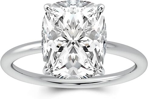 3.5CT وسادة ممدود قطع خاتم الخطوبة مويسانيت ، وضوح أصلي اللون VVS1 ، 925 Sterling Silver Solitaire Promise For Wedding ، Daily ، Travel ، Party in Kuwait