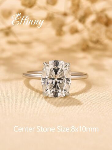 3.5CT وسادة ممدود قطع خاتم الخطوبة مويسانيت ، وضوح أصلي اللون VVS1 ، 925 Sterling Silver Solitaire Promise For Wedding ، Daily ، Travel ، Party in Kuwait