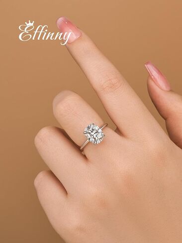 3.5CT وسادة ممدود قطع خاتم الخطوبة مويسانيت ، وضوح أصلي اللون VVS1 ، 925 Sterling Silver Solitaire Promise For Wedding ، Daily ، Travel ، Party in Kuwait