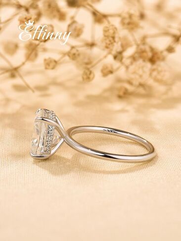 3.5CT وسادة ممدود قطع خاتم الخطوبة مويسانيت ، وضوح أصلي اللون VVS1 ، 925 Sterling Silver Solitaire Promise For Wedding ، Daily ، Travel ، Party in Kuwait