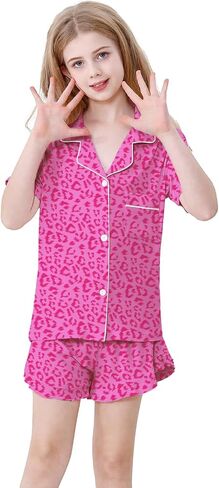 Schbbbta Girls Pajamas Set 2 Piece Button Down Pjs Soft Ruffle Sleepwear Loungewear in Saudi Arabia