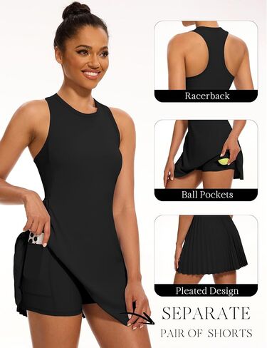 Tennis Dresses for Women, Golf Dress, Athletic Dresses for Women with Separate Shorts Pleated Tennis Workout Dress in Saudi Arabia