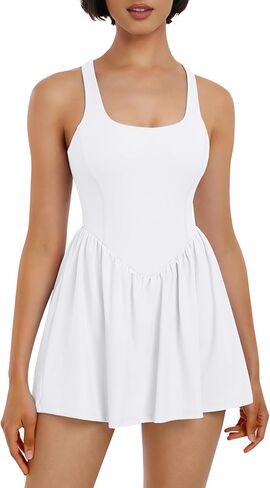 Lingswallow Tennis Dresses for Women with Built in Shorts and Bra Pockets Workout Dress Golf Athletic Dress in Kuwait