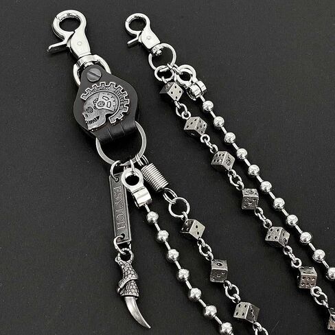 Men Bicycle Strong Heavy Punk Rocker Biker Jeans Pants Chain Studs Keel Key Chain Mens Wallet Chain in Kuwait