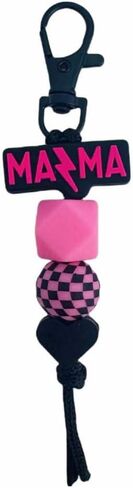 Mama Keychain Checkered Black Mom Key Ring for Car Keys Purse Backpack Mom Birthday Gifts Mothers Day Gift in Kuwait