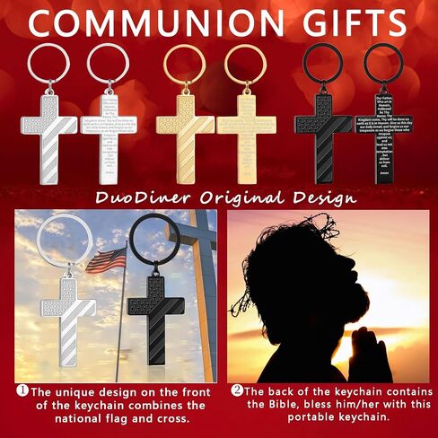 DuoDiner Graduation Gifts-Cross Keychains First Communion Baptism Confirmation Religious Gifts for Men in Saudi Arabia