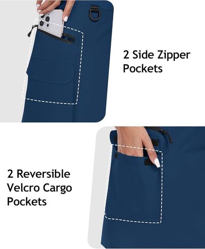 MoFiz Women's 18" Hiking Cargo Skort Athletic Skirt High Waist Golf Dressy Casual Sport Quick Dry Skirt with Zipper Pockets in Saudi Arabia
