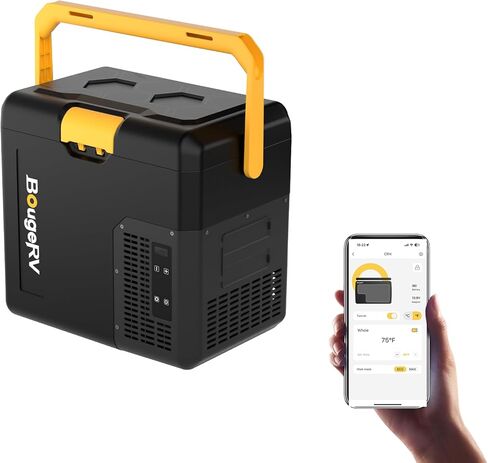 BougeRV 12 Volt Refrigerator, 19QT Car Fridge, Car Refrigerator, 18L Portable Freezer, -4~68℉, 12/24V DC, 110~240V AC, Idea for 2 People, Road Trips, Truck, Camping (Battery Not Included) in Kuwait