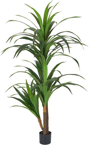 Artificial Tree-Faux Plants Indoor Outdoor- Keloteven 4FT Artificial Monstera Fake Tall Tree 11 Leaves - Artificial Plants for Home Decor, Office, Living Room and Pito Decoration, MD120 in Saudi Arabia