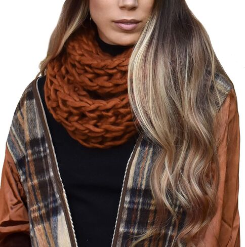 Daisy Del Sol Soft Woven Stylish Cold Weather Warm Chunky Thick Knit Infinity Loop Scarf in Kuwait