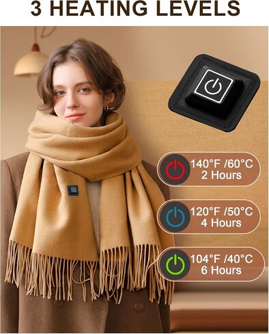 Hicdaw Heated Scarf for Women/Men with 5000mAh Battery - Rechargeable Neck Scarf with Warmer for Women/Men Neck Pain Relief in Saudi Arabia