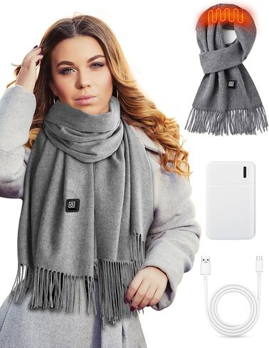 Hicdaw Heated Scarf for Women/Men with 5000mAh Battery - Rechargeable Neck Scarf with Warmer for Women/Men Neck Pain Relief in Saudi Arabia