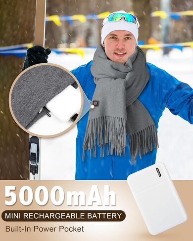 Hicdaw Heated Scarf for Women/Men with 5000mAh Battery - Rechargeable Neck Scarf with Warmer for Women/Men Neck Pain Relief in Saudi Arabia