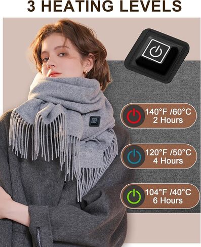 Hicdaw Heated Scarf for Women/Men with 5000mAh Battery - Rechargeable Neck Scarf with Warmer for Women/Men Neck Pain Relief in Saudi Arabia