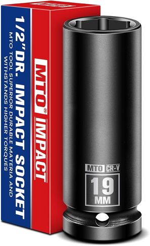 1/2" Drive 19mm Deep Impact Socket, 6-Point Metric Socket for Automotive Maintaince, CR-V Steel Meets ANSI Standards in Saudi Arabia