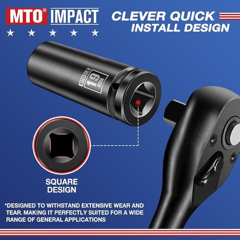 1/2" Drive 19mm Deep Impact Socket, 6-Point Metric Socket for Automotive Maintaince, CR-V Steel Meets ANSI Standards in Saudi Arabia