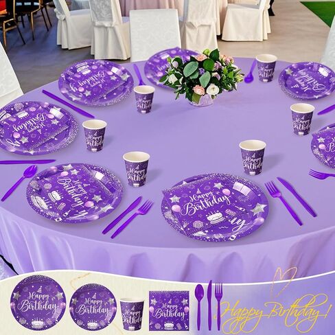 Vesici 350 Pcs Happy Birthday Party Supplies Disposable Party Tableware Set Serves 50 Included Plates Napkins Cups Cutlery for Men Woman 50th 80th Birthday Party Decorations (Black Red) in Saudi Arabia