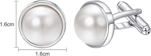 Pearl Silver Cufflinks for Men Personalized Cuff links Wedding Party Business Tuxedo Cuffs Jewelry in Kuwait