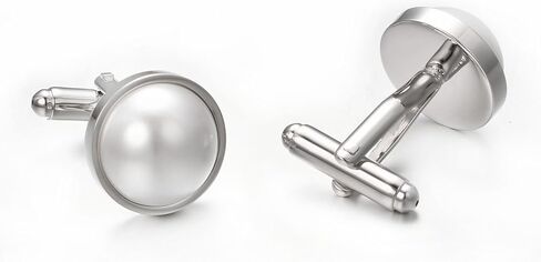 Pearl Silver Cufflinks for Men Personalized Cuff links Wedding Party Business Tuxedo Cuffs Jewelry in Kuwait