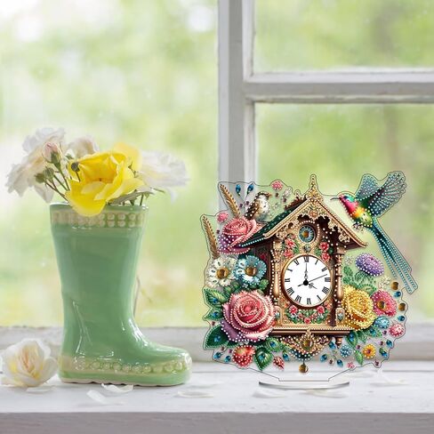 ARTOPET VINTAGE CLATCHS DIY Diam Miamond Skwork Clock Ornaments التصميم الإبداعي للحيوانات الأليفة الماس اللوحة الطاولة الحلي على الوجهين من جانب الماس. in Saudi Arabia