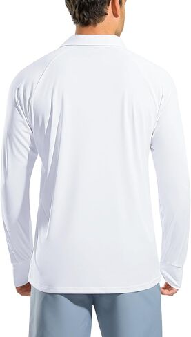 Pudolla Men's Long Sleeve Golf Polo Shirt UPF 50+ Lightweight Sun Protection Cool Shirts for Men Work Fishing Hiking in Saudi Arabia