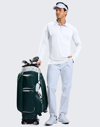 Pudolla Men's Long Sleeve Golf Polo Shirt UPF 50+ Lightweight Sun Protection Cool Shirts for Men Work Fishing Hiking in Saudi Arabia