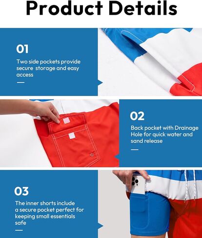 Milin Naco Mens Swim Trunks 7 Inseam Compression Liner 2 في 1 Swimming Swimming Short in Kuwait