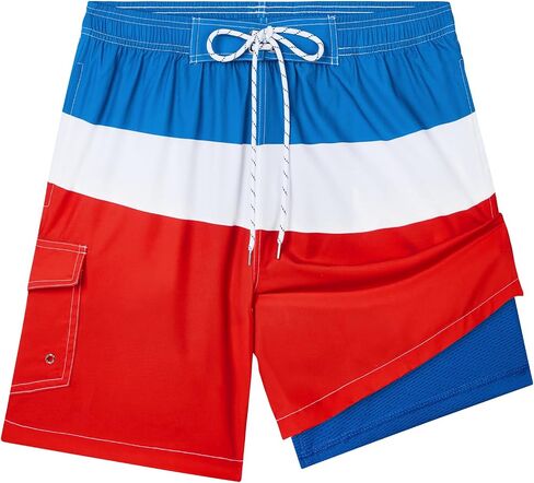 Milin Naco Mens Swim Trunks 7 Inseam Compression Liner 2 في 1 Swimming Swimming Short in Kuwait