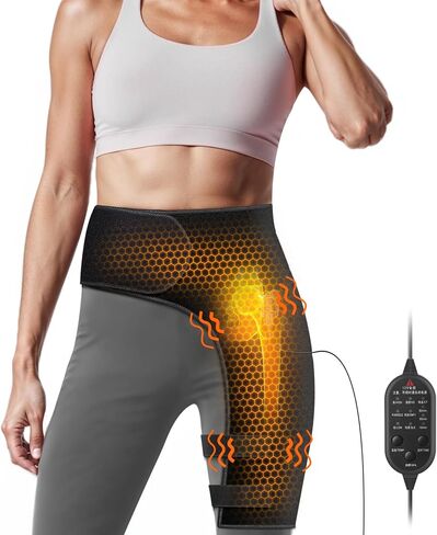 Yabuu Heated Massage Waist Hip Support Brace Heating Pad for Sciatica Pain Relief Hot Physical Therapy Waist/Lower Back/Thigh/Buttock Gift for Men Women in Saudi Arabia
