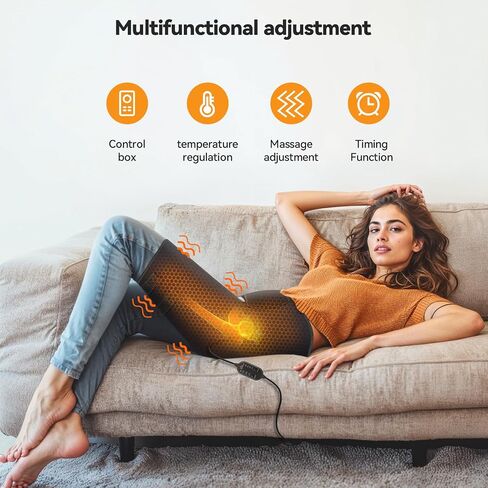 Yabuu Heated Massage Waist Hip Support Brace Heating Pad for Sciatica Pain Relief Hot Physical Therapy Waist/Lower Back/Thigh/Buttock Gift for Men Women in Saudi Arabia