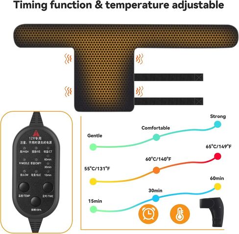 Yabuu Heated Massage Waist Hip Support Brace Heating Pad for Sciatica Pain Relief Hot Physical Therapy Waist/Lower Back/Thigh/Buttock Gift for Men Women in Saudi Arabia