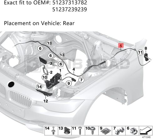 Car Engine Hood Release Cable Wire 51237411315 Compatible with BMW F31 F80 F34 F32 F33 F36,Front in Saudi Arabia