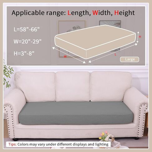 hyha Waterproof Couch Cushion Covers, Waterproof Sectional Couch Covers for 3 Cushion Sofa for Pets, Stretch Sofa Slipcover Washable with Elastic Bottom(3 Packs, Grey) in Kuwait