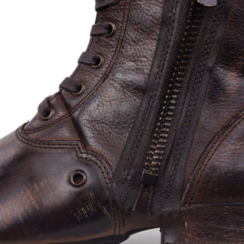 OSSTONE Moto Boots for Men Fashion Zipper-up Leather Chukka Boots Casual Shoes Retro Style OS-5008-8-Retro-US in Saudi Arabia